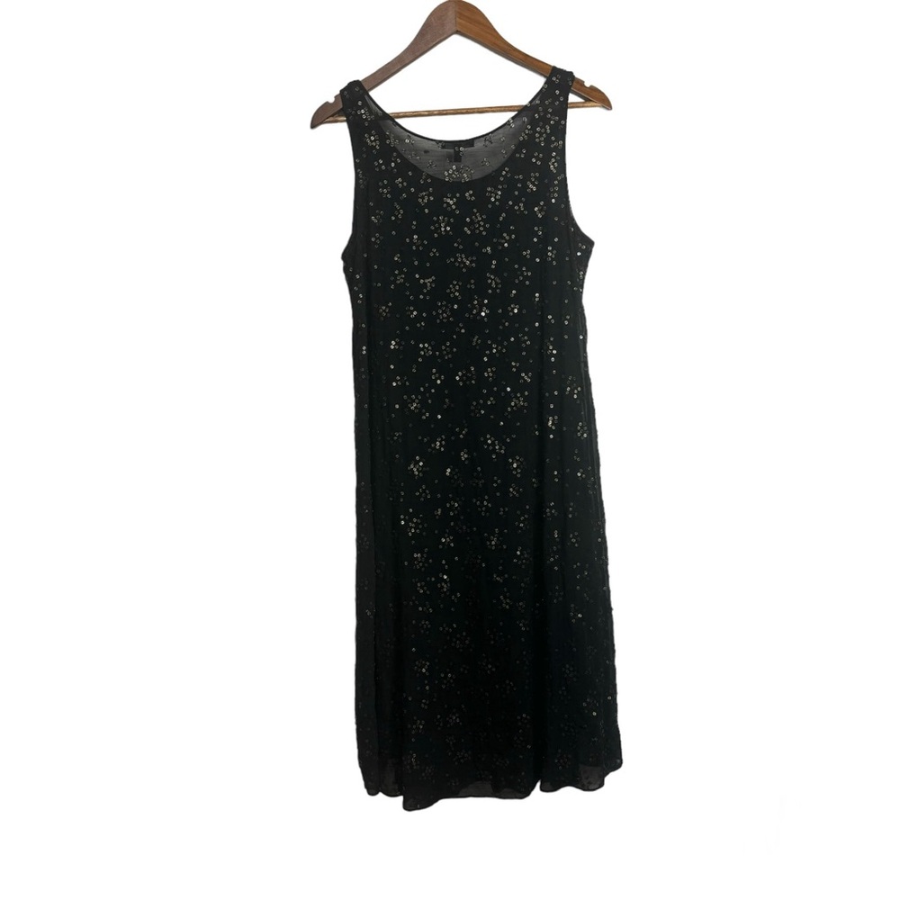 Eileen‎ Fisher Black Sequenced Slip Dress Small